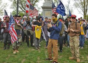 Far-right demonstrators rally on the Boston Common