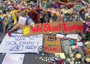 A shrine for the victims of the Manchester attack in St. Anne's Square