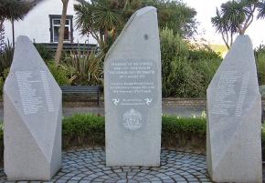 A memorial to the victims of the Summerland Fire on the Isle of Man