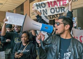 Students stand up to Trump's racism at the University of Wisconsin-Milwaukee