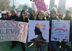 Protesters make their voices heard during the Women's March in Philadelphia