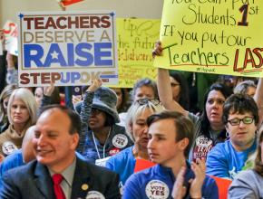 Oklahoma teachers rally to demand better working conditions at the state Capitol