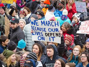 Students and community members protest gun violence in Madison, Wisconsin