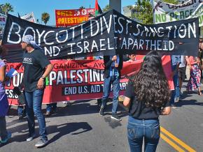 Palestine solidarity activists gathered at the Port of Oakland to block an Israeli cargo ship