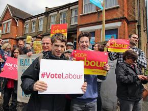 Labour Party supporters rally in the lead-up to local elections
