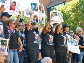 Jason Washington's family at a Portland State University vigil after his killing