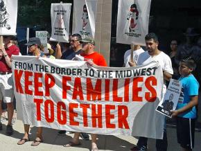 Immigrant rights activists protest ICE terror in Kenosha County, Wisconsin