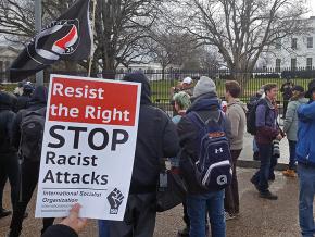 Anti-racists confront the far right outside their new favorite meeting place in Washington