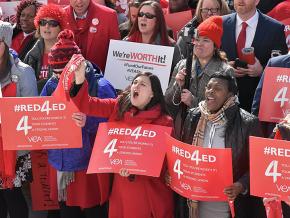 Teachers rally for education justice at the Virginia State Capitol