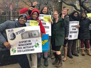 Teachers and students rally at Chicago International Charter Schools