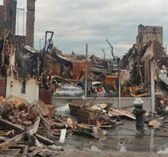 The remains of a laundromat in Rockaway Beach, Queens, after the superstorm hit The remains of a laundromat in Rockaway Beach, Queens, after the superstorm hit
