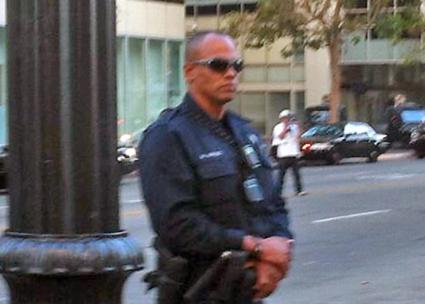 Killer cop Miguel Masso photographed by activists in downtown Oakland (Occupy Oakland)