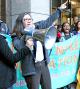 Immigrant rights activist Maru Mora-Villalpando rallies with supporters in Seattle (NWDC Resistance | Facebook)