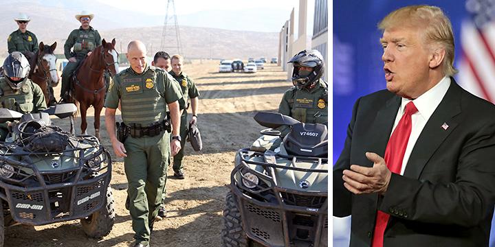Left to right: U.S. Border Patrol shows off its equipment; Donald Trump