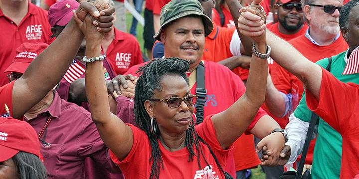 Union members rally in Washington, D.C., against Trump's attacks on labor