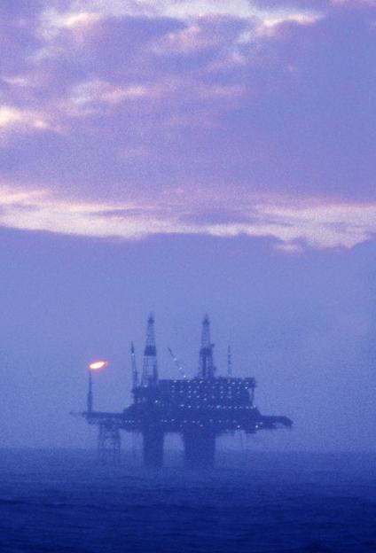 An oil platform off Britain's coast in the North Sea