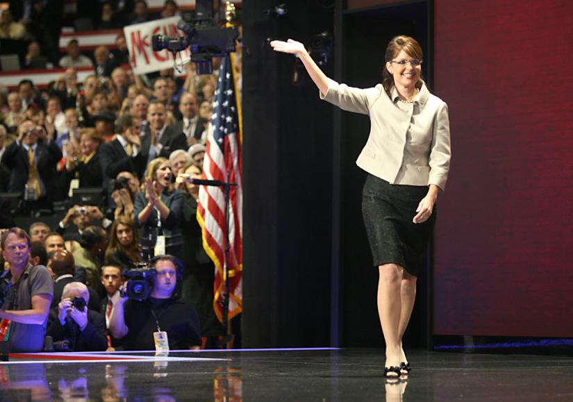 Sarah Palin onstage at the 2008 Republican Convention
