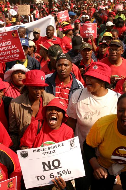 More than 1 million workers participated in the strike of public-sector workers in South Africa