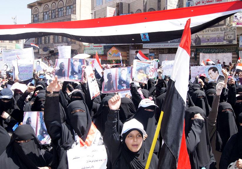 A mass march against the Saleh regime in early March