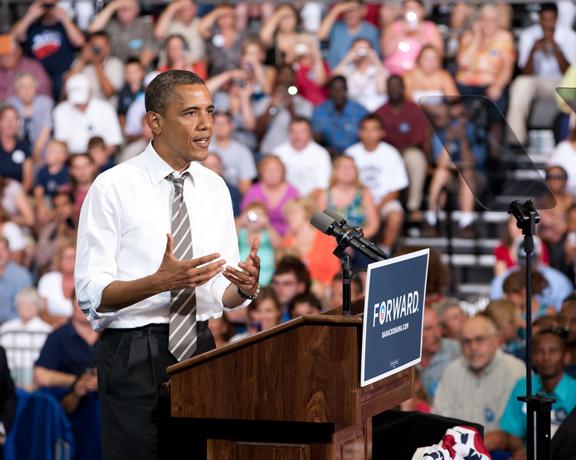 President Obama on the campaign trail in Cedar Rapids