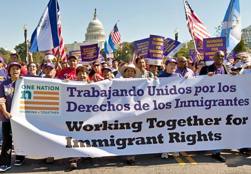 Immigrant rights activists march in Washington for just reform