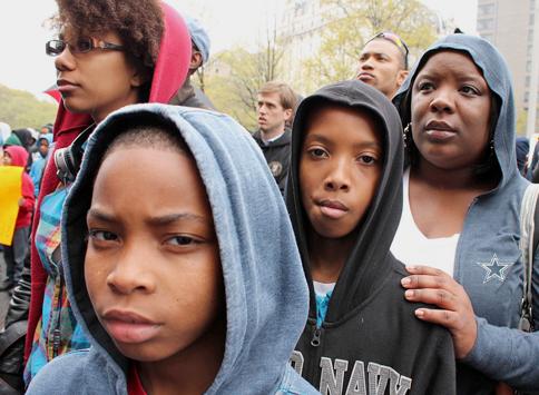 Gathered for a Justice for Trayvon Martin rally in Washington, D.C.