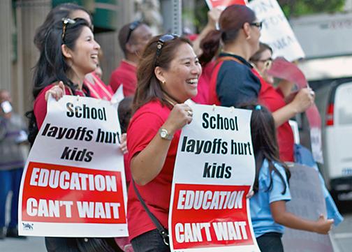 UTLA teachers protest layoffs, budget cuts and school closures