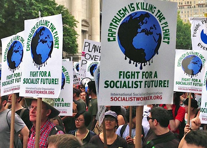 Socialists on the march for climate justice in New York City