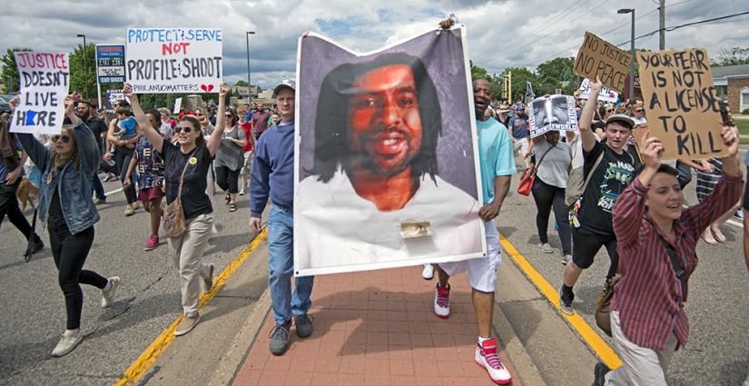 Marchers take to the streets after the acquittal of the police officer who killed Philando Castile