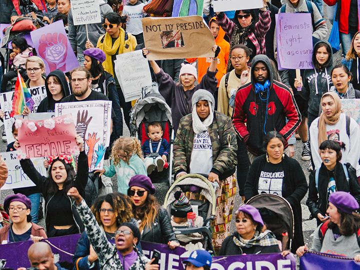 Protesters take to the streets of Los Angeles for women’s liberation
