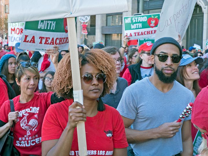 Los Angeles teachers march in defense of public education