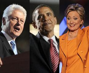 Bill Clinton, Barack Obama and Hillary Clinton