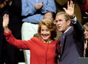 Elizabeth Dole campaigning with George W. Bush