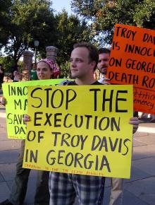 Texas activists turn out at their state capitol building on a day of action to save Troy Davis