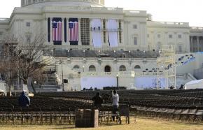 Preparations for Obama's inauguration underway outside the Capitol building