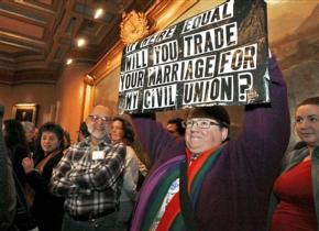 Supporters of gay marriage at a March 18 hearing of the Vermont state legislature