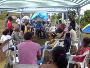 Participants in the encampment at Los Haitises National Park
