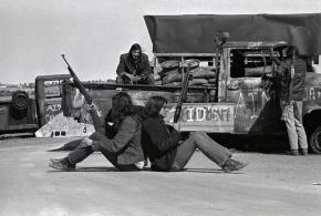 AIM members defend a blockade during the occupation of Wounded Knee