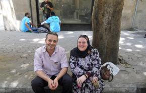 Abdullah and Annette on a street in Cairo