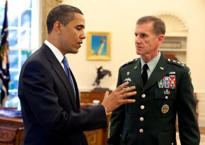 President Obama meets with Gen. Stanley McChrystal in the Oval Office