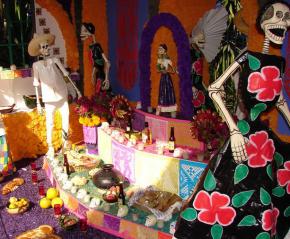 A traditional ofrenda on display in Mexico