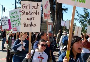Students and staff on the picket line at San Francisco State University