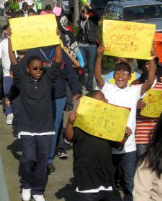 Students from Manzanita Seed and Manzanita Community Schools in Oakland
