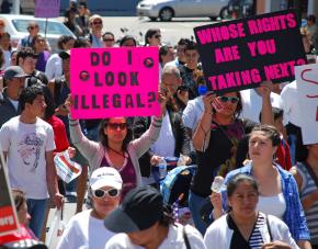 Marching for immigrant rights in San Francisco on May Day 2010