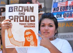 Protesting Arizona's SB 1070 in Phoenix on July 29 as part of a national day of action