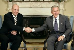 Swedish Prime Minister Fredrik Reinfeldt meets with George W. Bush in May 2007