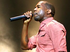 Kanye West performing in 2008