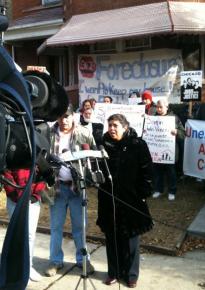 Silvia and Alvaro Tellez speak out about their struggle to stay in their home at a Chicago press conference