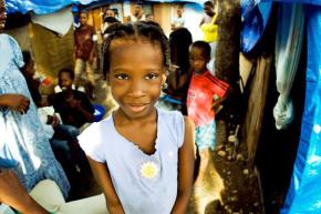 Children living in a tent camp near Haiti's presidential palace in Port-au-Prince