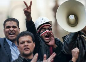 Demonstrators continued a blockade around the parliament building in Cairo